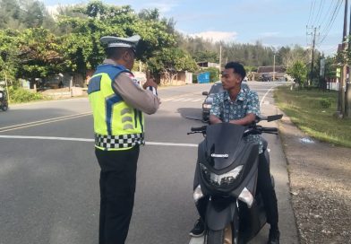 Unit Kamsel Satlantas Polres Aceh Jaya Beri Teguran Humanis, Tingkatkan Disiplin Berlalu Lintas