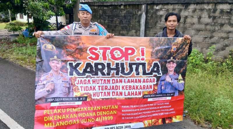 Polsek Teunom Intensifkan Patroli dan Sosialisasi Karhutla, Edukasi Pemilik Lahan Cegah Kebakaran Hutan
